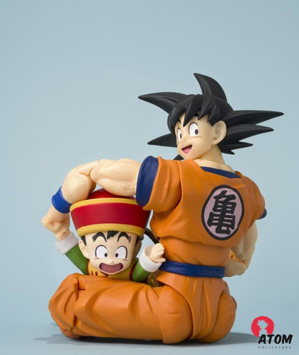 Figurine S.H. Figuarts - VERSION JAPONAISE - Son Goku et Son Gohan Kid + Kintoun - (14cm). Bandai Tamashii Nations – Image 2