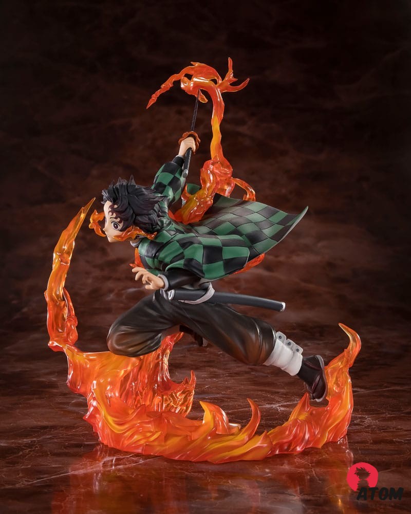 Figurine S.H. FiguartsZero - Demon Slayer- Statuette PVC Figurine Kamado Tanjiro (Kyojuro Rengoku's Sword Guard Ver.) - (19 cm) . Bandai Tamashii Nations – Image 2
