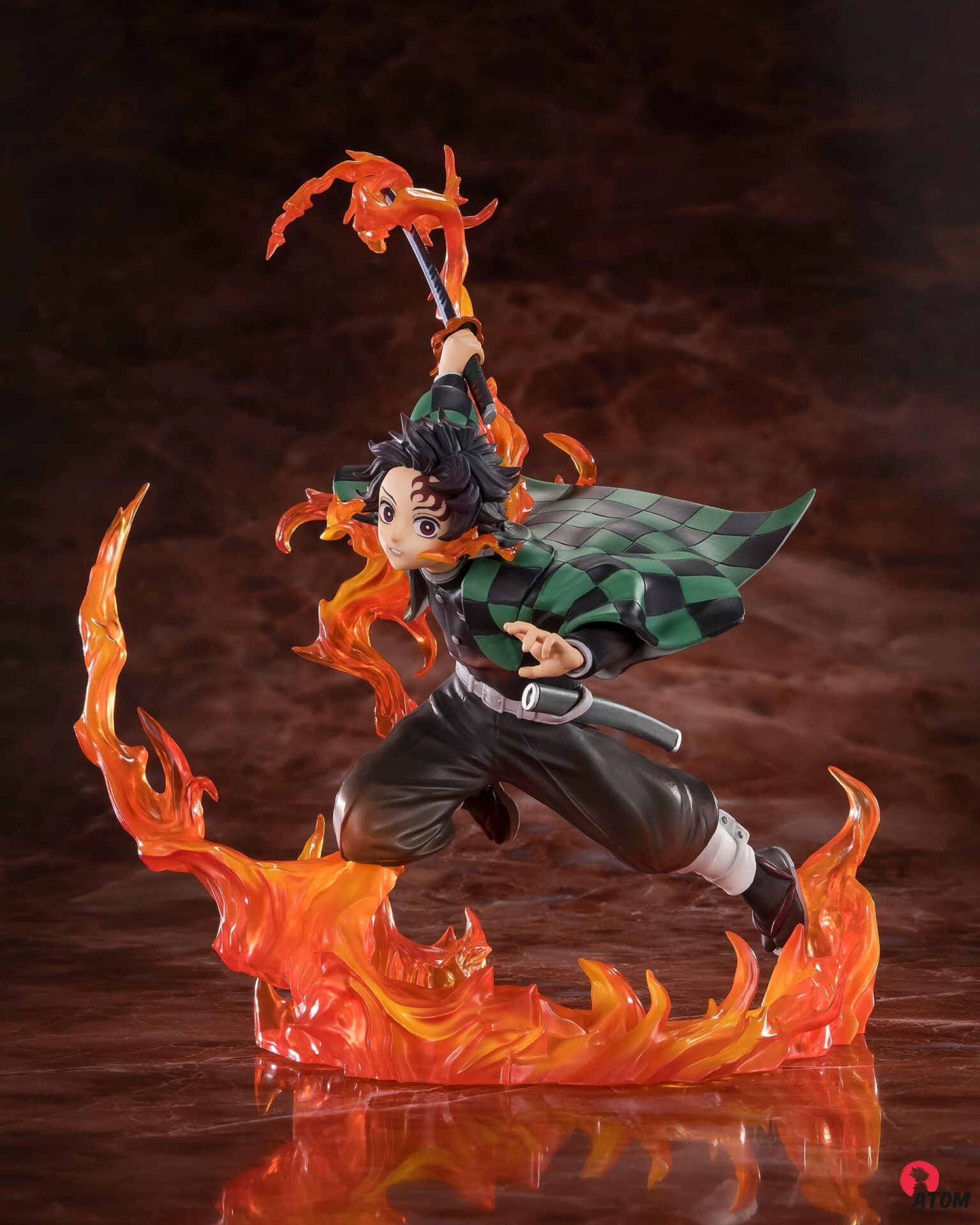 Figurine S.H. FiguartsZero - Demon Slayer- Statuette PVC Figurine Kamado Tanjiro (Kyojuro Rengoku's Sword Guard Ver.) - (19 cm) . Bandai Tamashii Nations
