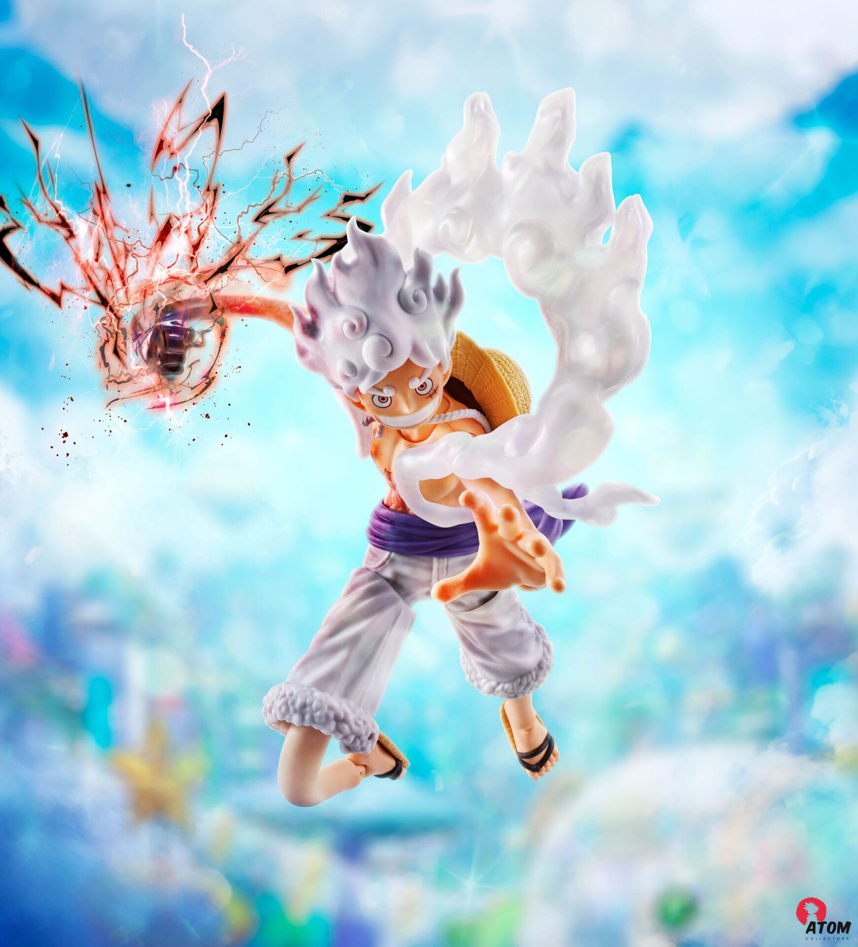 Figurine S.H. Figuarts - One Piece - Monkey D. Luffy Gear 5 - Future Island EggHead (15cm). Bandai Tamashii Nations – Image 7