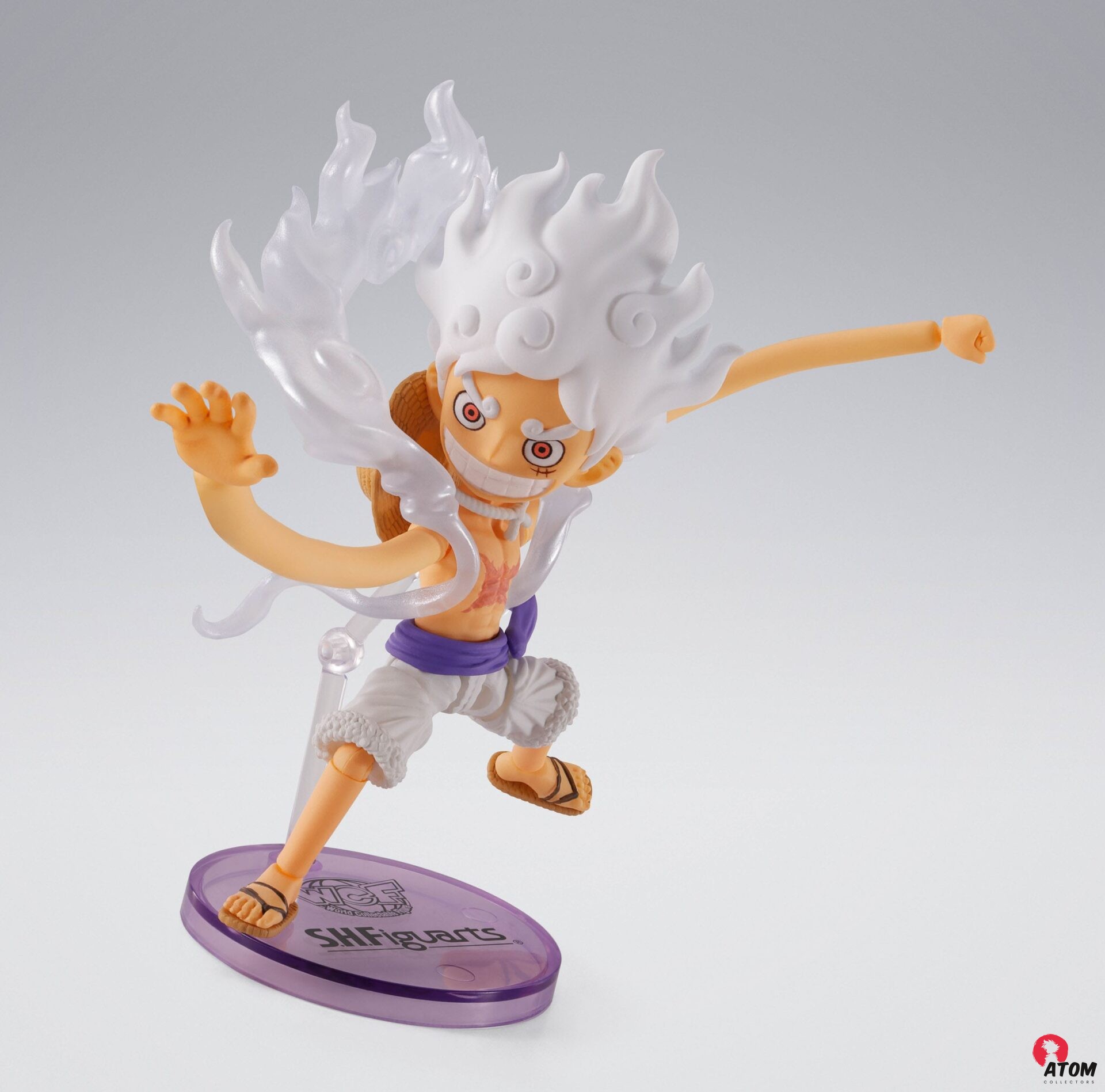 Figurine S.H. Figuarts - One Piece - Figurine World Collactable Monkey D. Luffy Gear 5 - (8 cm) . Bandai Tamashii Nations – Image 4