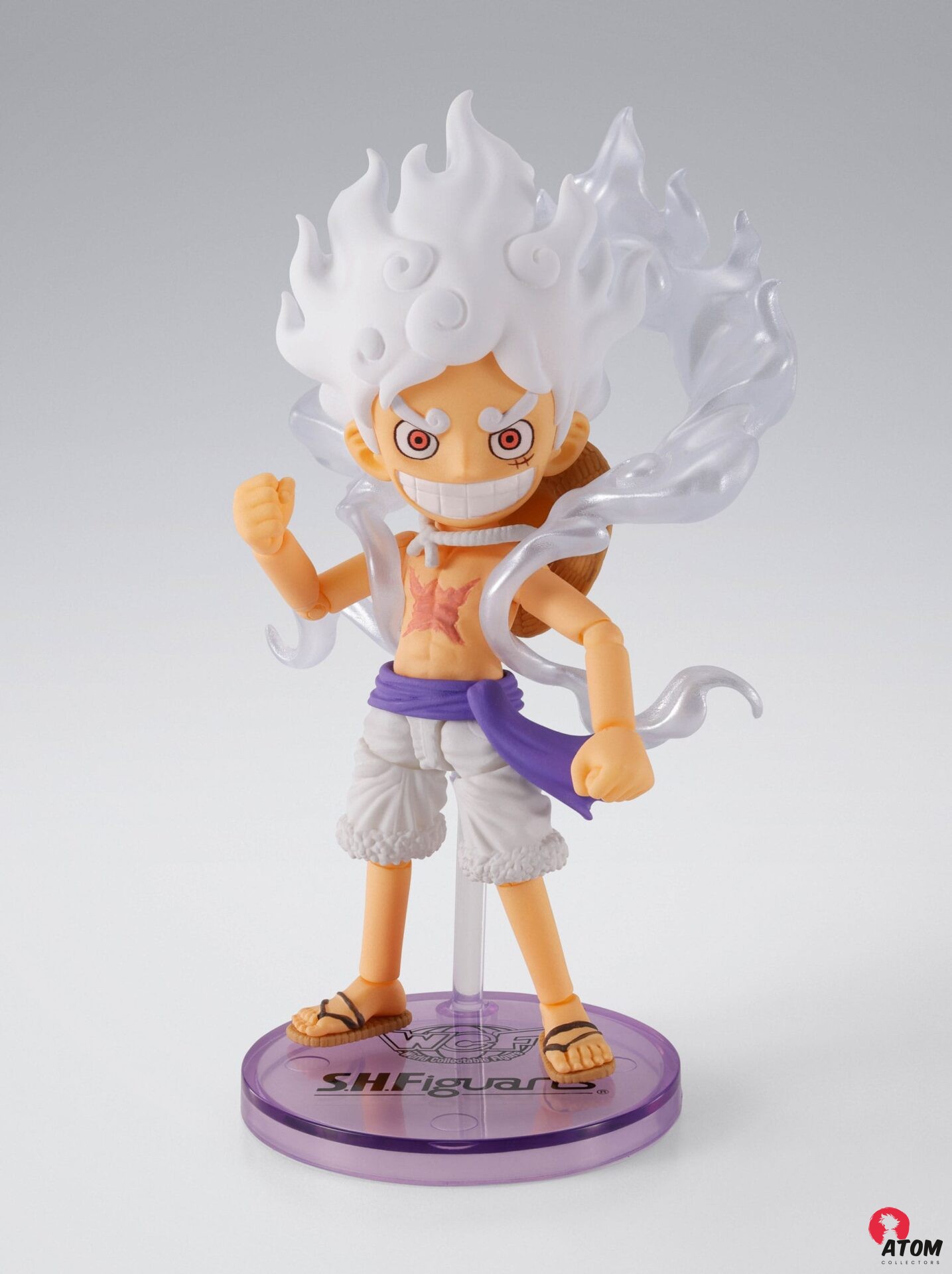 Figurine S.H. Figuarts - One Piece - Figurine World Collactable Monkey D. Luffy Gear 5 - (8 cm) . Bandai Tamashii Nations