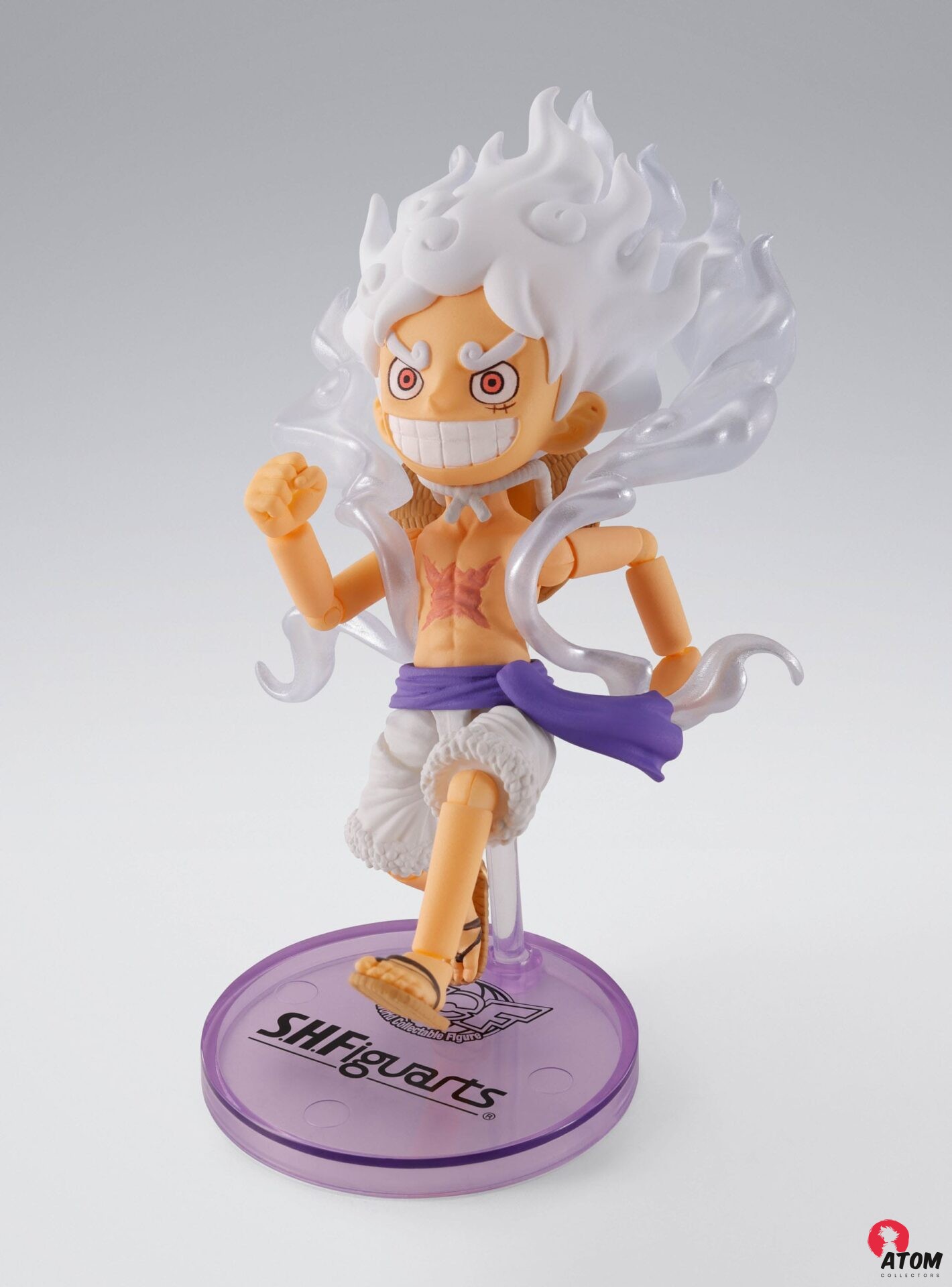 Figurine S.H. Figuarts - One Piece - Figurine World Collactable Monkey D. Luffy Gear 5 - (8 cm) . Bandai Tamashii Nations – Image 3