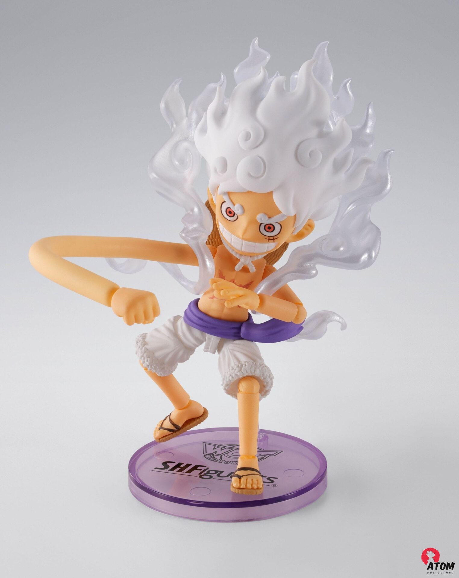 Figurine S.H. Figuarts - One Piece - Figurine World Collactable Monkey D. Luffy Gear 5 - (8 cm) . Bandai Tamashii Nations – Image 5