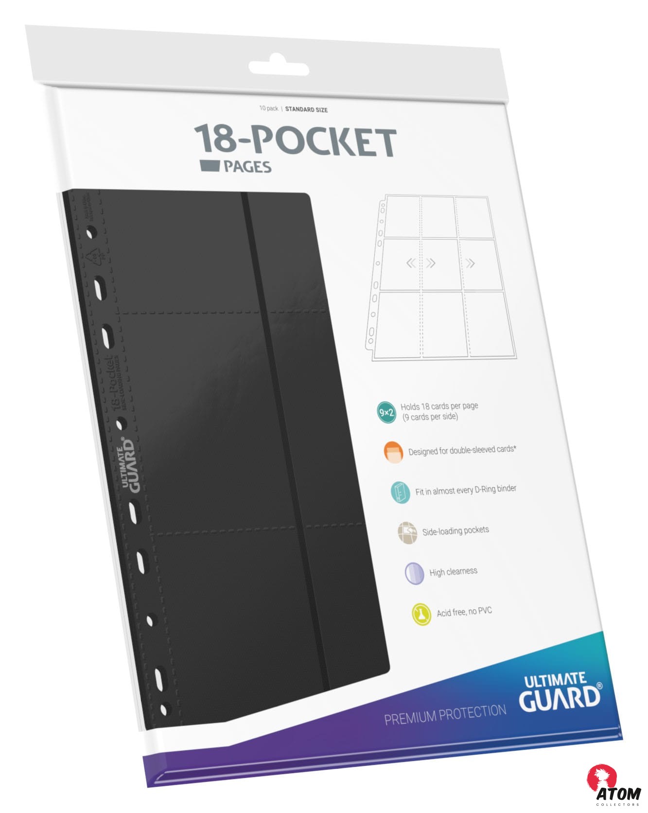 Ultimate Guard - 18-Pocket Pages - Side-Loading (10) - Black – Image 2