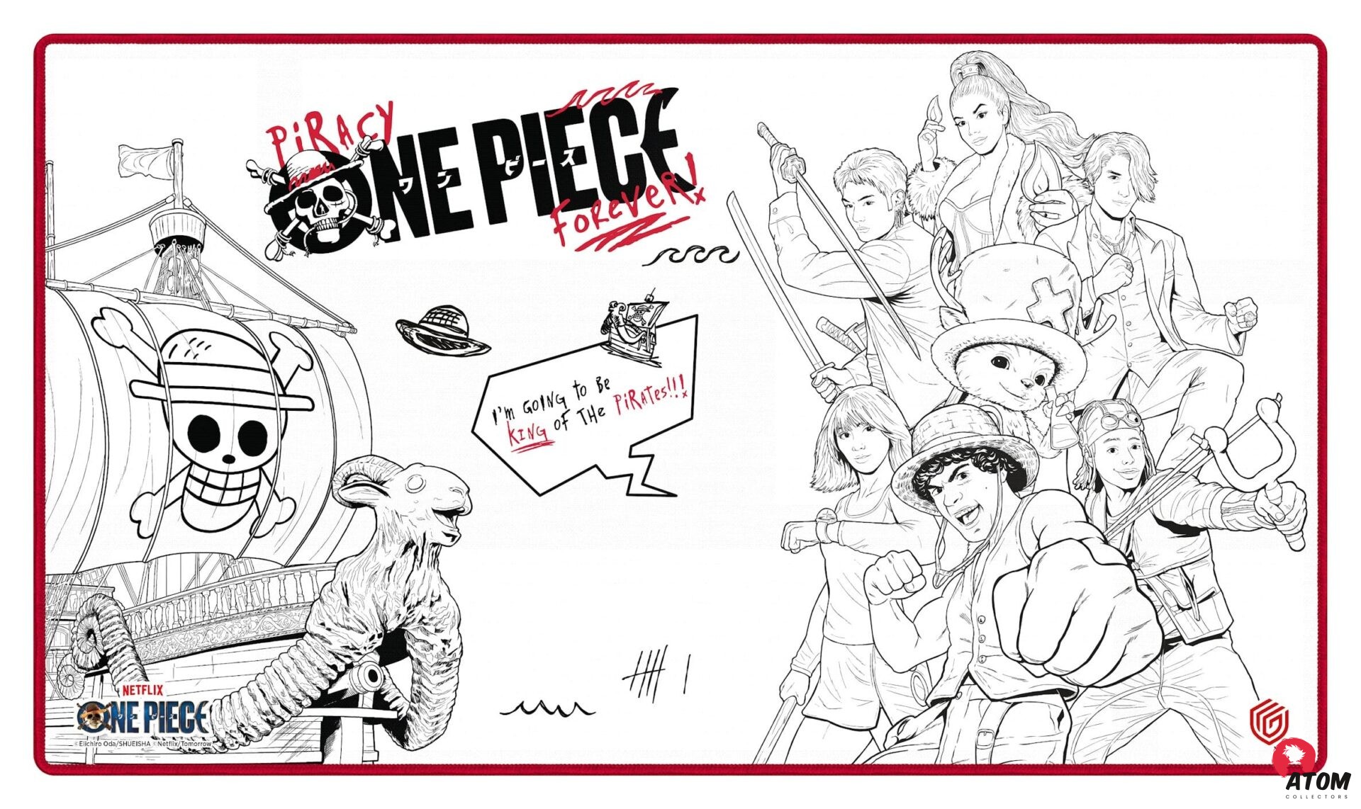 Ultimate Guard Play-Mat NETFLIX ONE PIECE - Sketch - (61 x 35 cm)