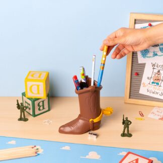 Disney Pixar - Toy Story - pot à crayons avec set de papeterie Botte de Woody - (16 cm)