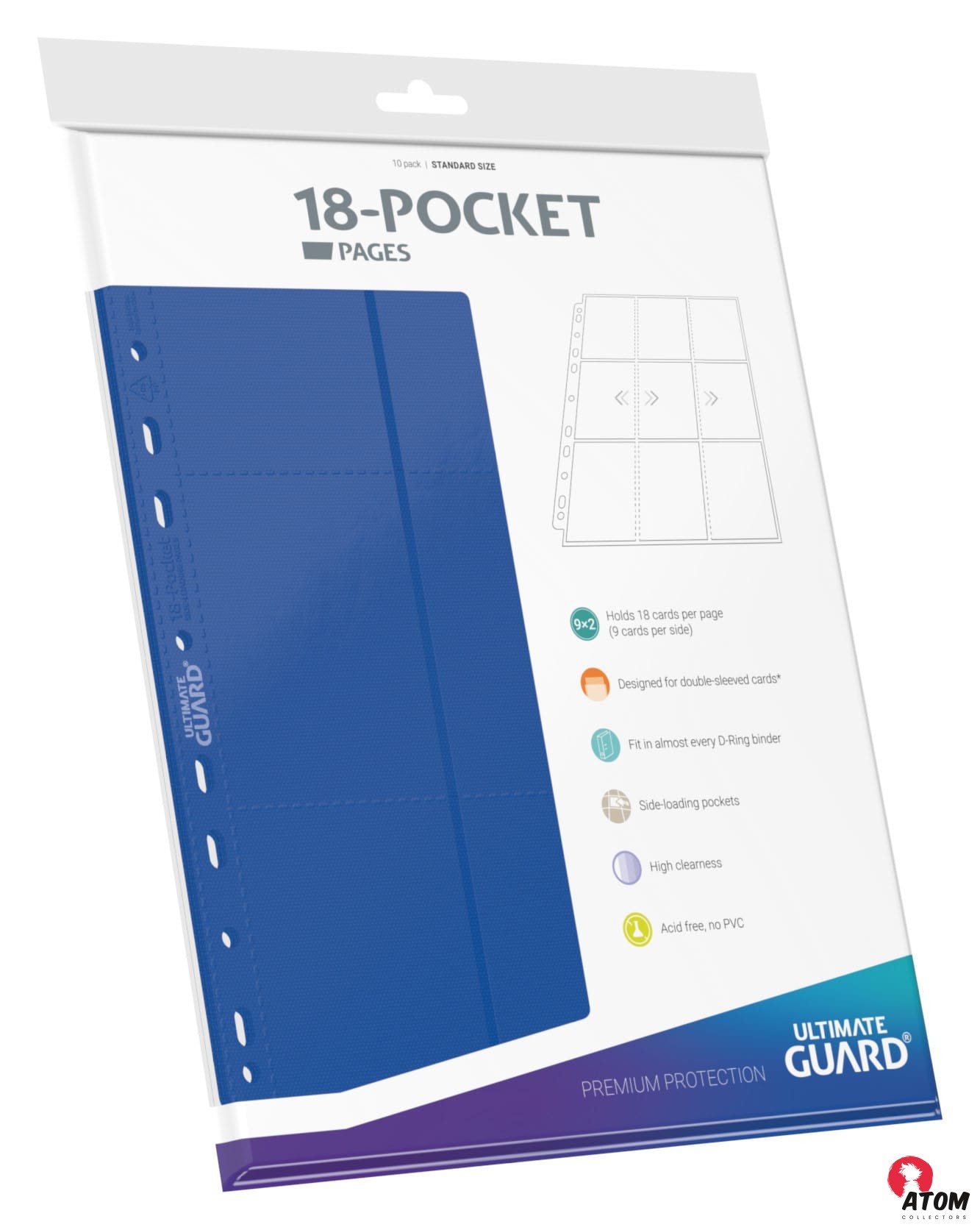 Ultimate Guard - 18 Pocket Pages Side-Loading (10) - Blue – Image 7