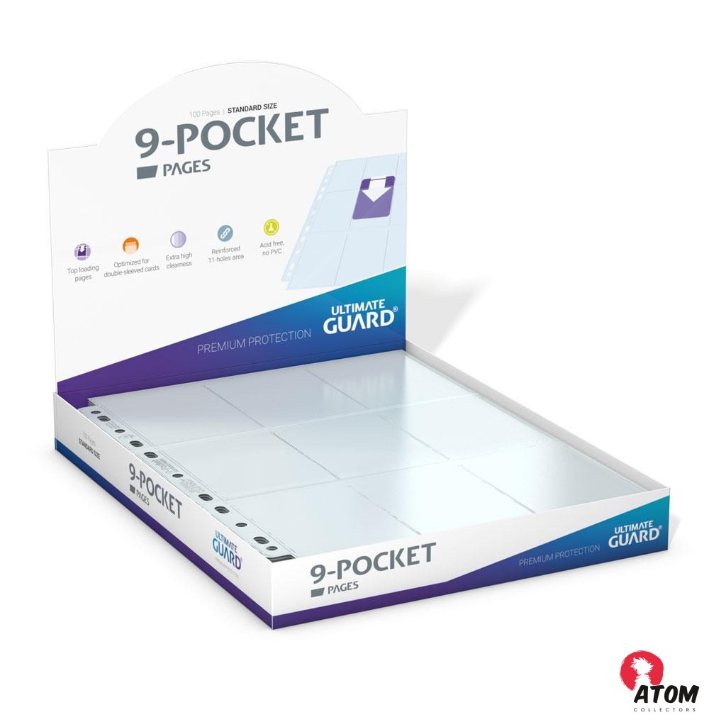 Pochettes Ultimate Guard à 9 compartiments - Chargement par le haut (100) - Transparentes