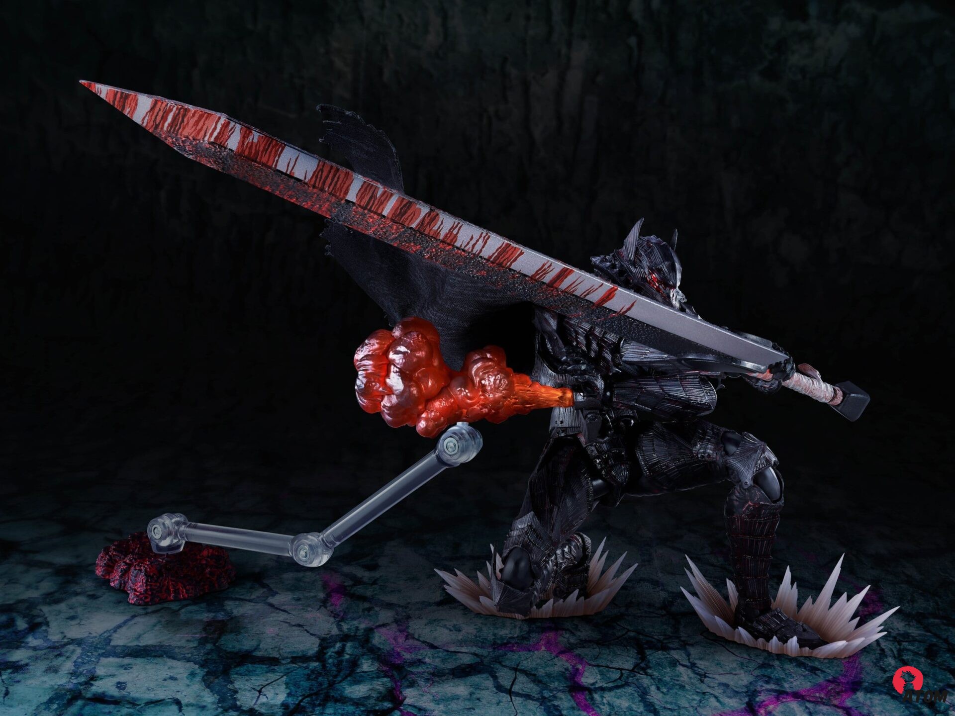 Figurine S.H. Figuarts Berserk - Guts - Heat of Passion Battle Version - Armure de Berserker) (16cm). Bandai Tamashii Nations – Image 8